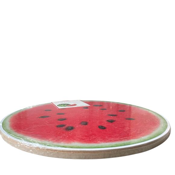 New Thick Round Summer WATERMELON Slice Placemats W/ Cork Backing 15in Set of 4 - Picture 4 of 9